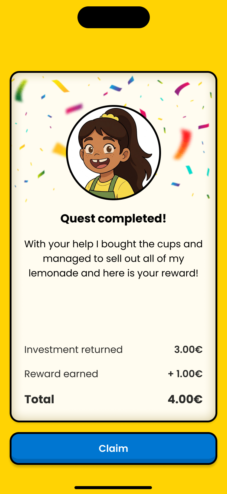 Penny Time claim screen
