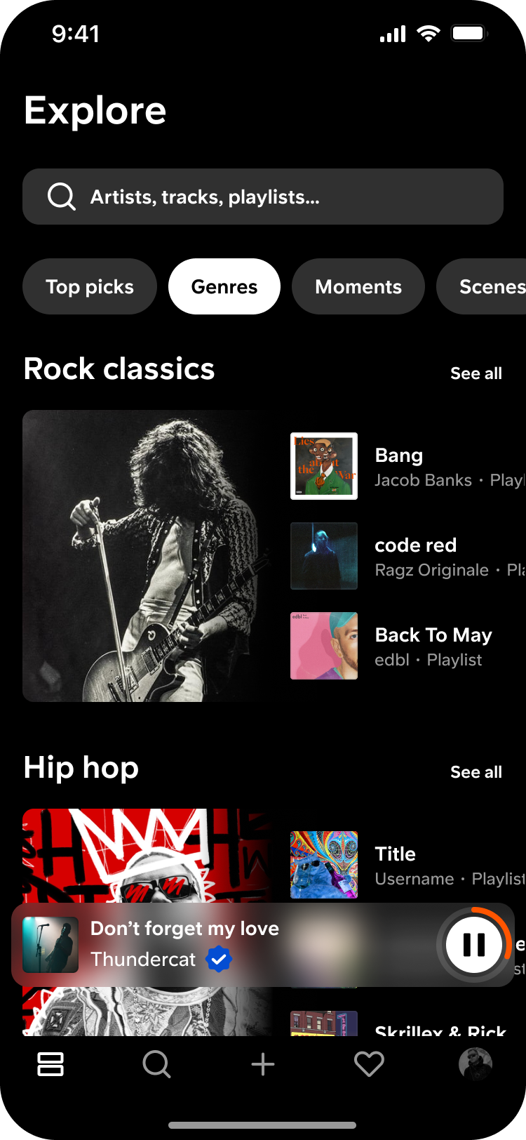 Soundcloud Explore feed